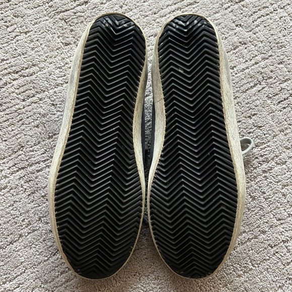 Blue Suede Superstar Sneakers with Purple Star